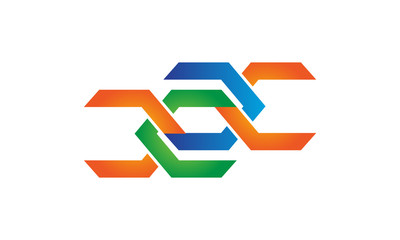 Line cross colorful logo