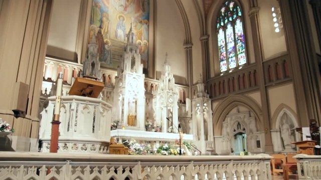 Multiple shots of a beautiful church altar.