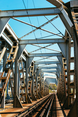  Metal railroad tunnel bridge