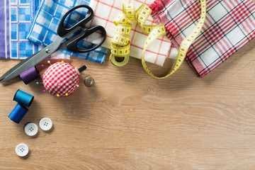 Sewing kit on table