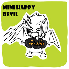 mini devil cute vector cartoon character