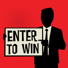 Man showing board, business concept with text Enter to Win