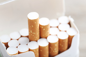 Open pack of cigarettes