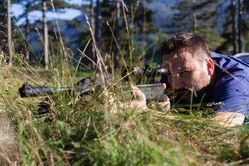 A man using riffle