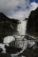 Ofaerufoss waterfall in Eldgja canyon