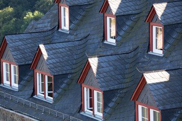 Ceiling mansard roof  with  windows