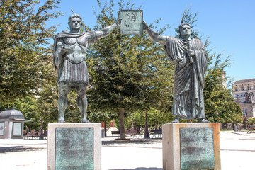 Römer Statue Lugo Galicien (Galicia) Spanien (España) Costa da Morte