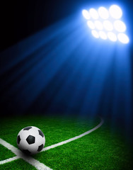 Soccer ball on stadium