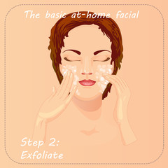 Beauty facial procedure vector illustration. Face care