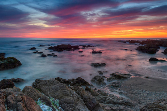 Sunset on Asilomar Beach, California