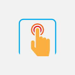 Touch screen solid icon, colorful vector illustration, pictogram isolated on white