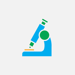 microscope solid icon, colorful vector illustration, pictogram isolated on white