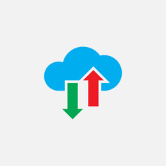 cloud sync solid icon, colorful vector illustration, pictogram isolated on white