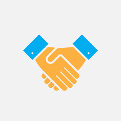 handshake solid icon, colorful vector illustration, pictogram isolated on white