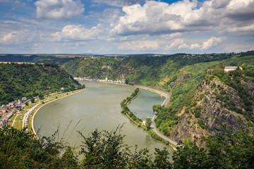 Upper Middle Rhine Valley with view to the Loreley