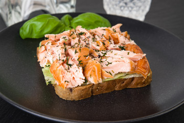 Vollkorntoast mit Lachs