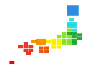 Obraz premium 日本地図のエリアマップ