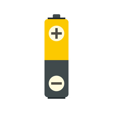 Battery icon in flat style on a white background vector illustration