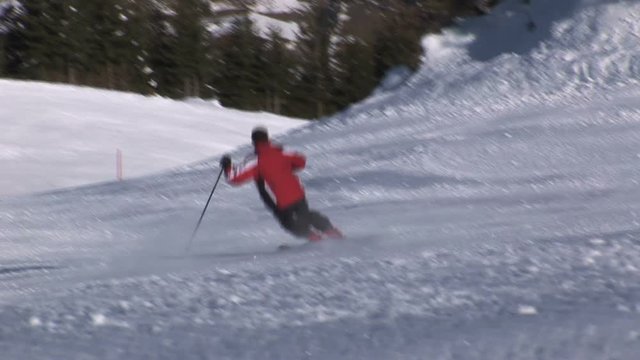 one man skiing in Austria