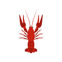 Crayfish icon in flat style on a white background vector illustration