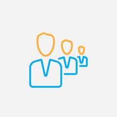 people line icon, colorful outline vector illustration, linear pictogram isolated on white