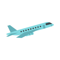 Passenger airliner icon in flat style on a white background vector illustration