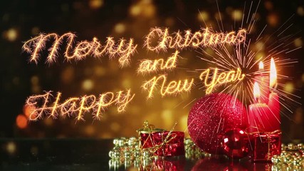 Merry christmas and new year greeting - Powered by Adobe