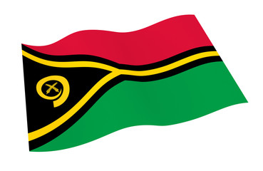 Vanuatu flag isolated on white background from world flags set. 3D illustration.