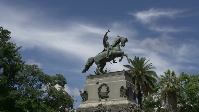 Statue at the San Martín Plaz in Cordoba Argentina