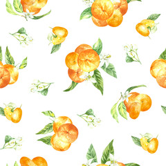 watercolor pattern orange fruit