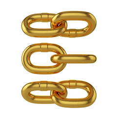 chain isolated on a white background, 3D rendering
