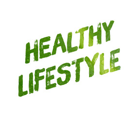 Fototapeta premium Healthy lifestyle word concept on white background