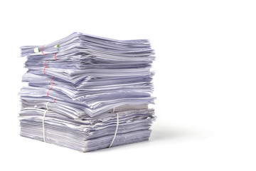 Stack of Documents isolated on white background