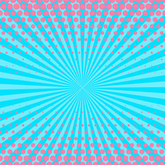 Obraz premium Abstract Creative concept vector comics pop art style blank layout template with clouds beams and isolated dots pattern on background. For Web and Mobile Applications, illustration template design