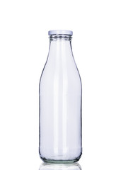 Leere Milch Flasche mit Beschneidungpfad, clipping path
