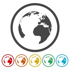 Pictograph of globe, Earth globe icon