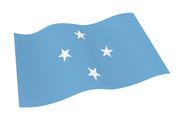 Micronesia flag isolated on white background from world flags set. 3D illustration.