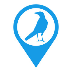 Icono plano localizacion cuervo azul