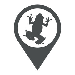 Icono plano localizacion rana gris
