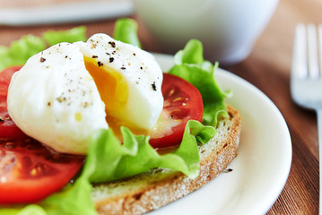toast  with poached egg