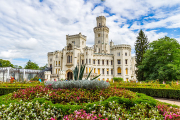 The Hluboka Castle in Hluboka nad Vltavou, Czech Republic