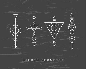 Sacred geometry signs set