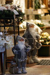 Santa Claus in the decorated showcase 