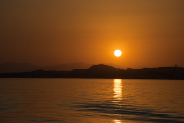 Sonnenuntergang &uuml;ber El Gouna, Hurghada, &Auml;gypten 