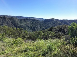 Fototapeta na wymiar Spring Mountains in Topanga, California