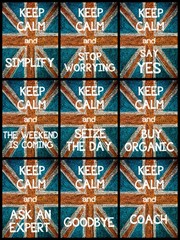 Photo collage of various Keep Calm Messages