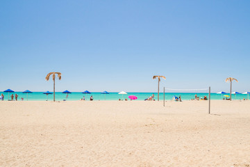 The beach of the Black sea in the Crimea in the summer