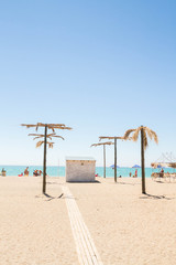 The beach of the Black sea in the Crimea in the summer
