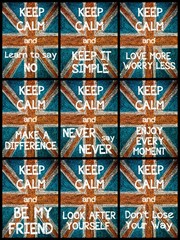 Photo collage of various Keep Calm Messages