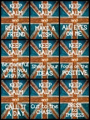 Photo collage of various Keep Calm Messages